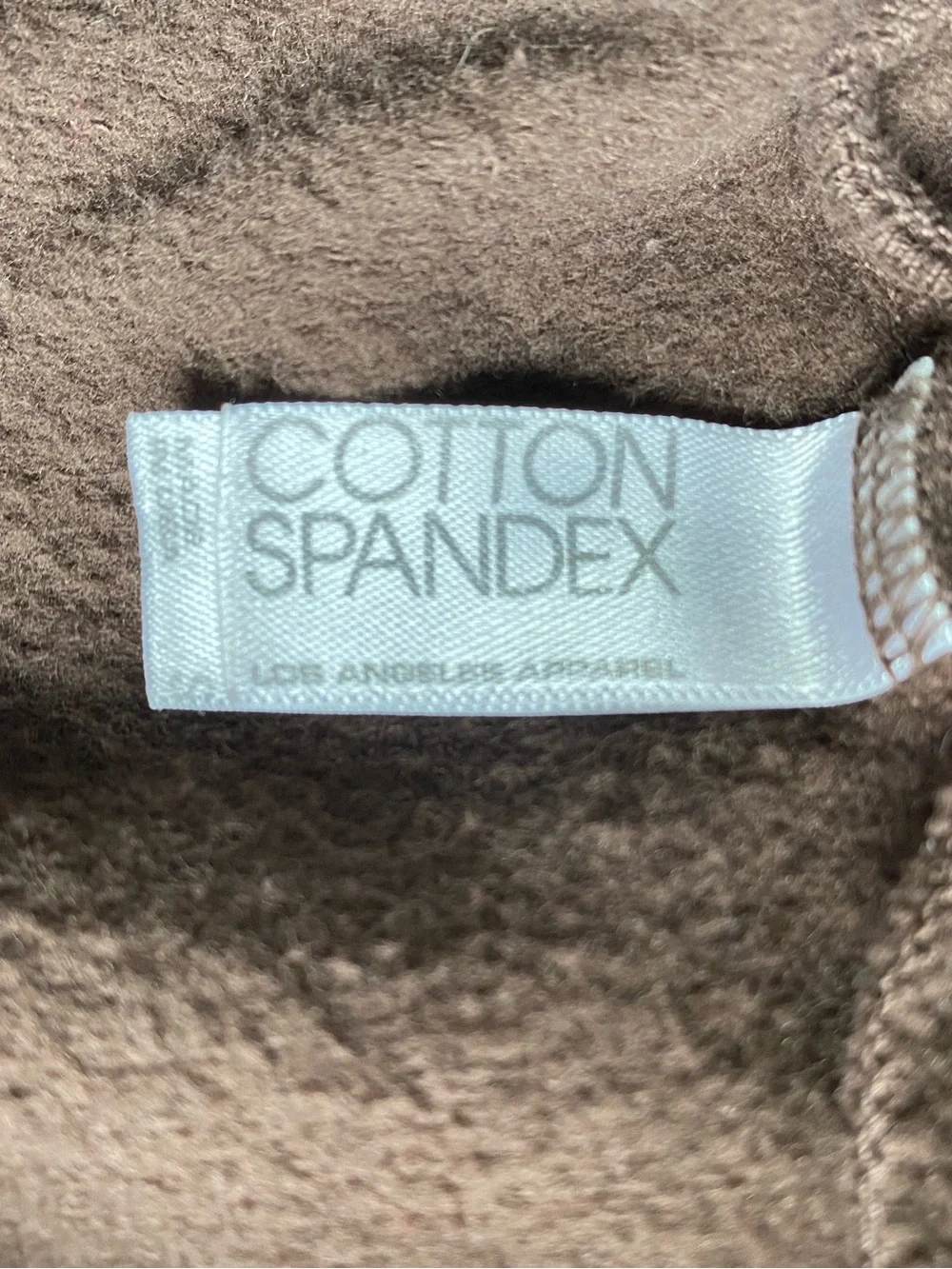 Los Angeles Apparel Brown Cotton-Spandex Fleece Lined Leggings S